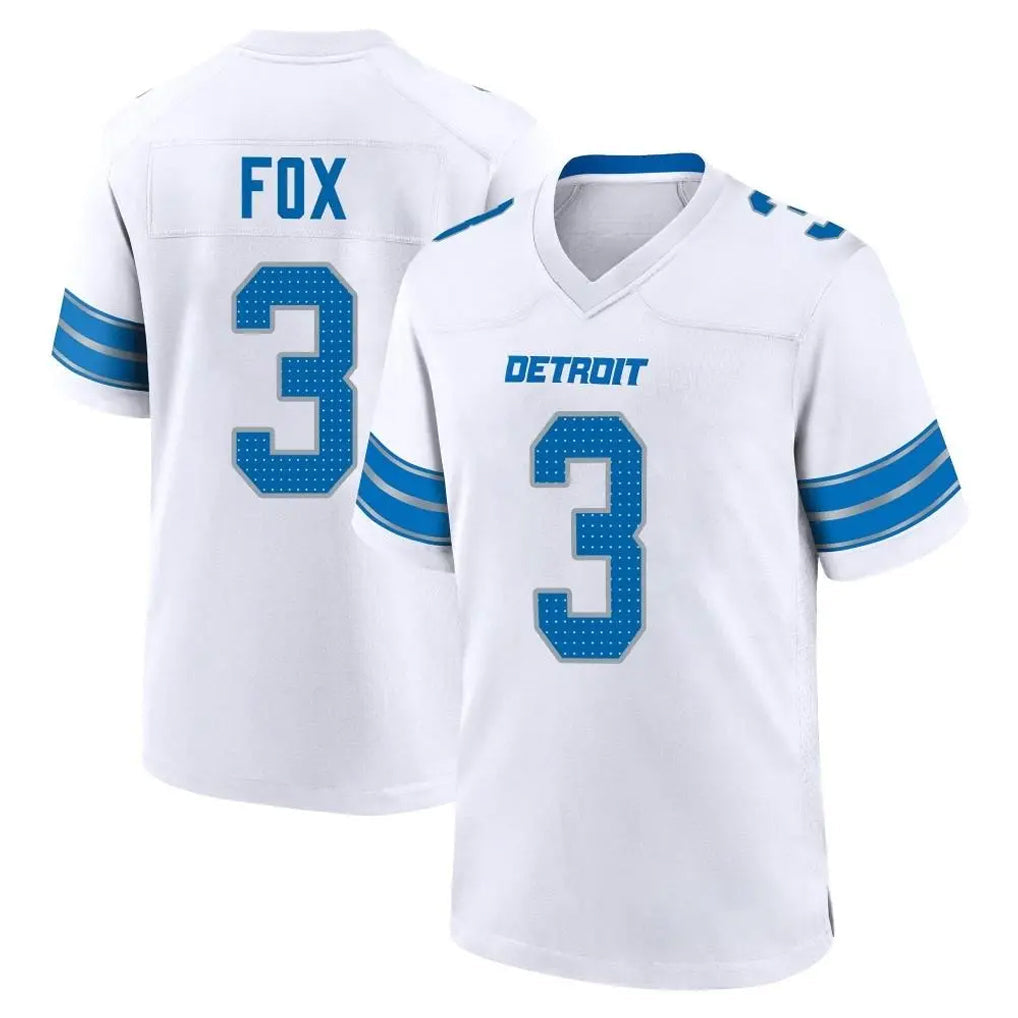 Broks D.Lions #3 Jack Fox Player White Alternate Home Game Stitched Jerseys
