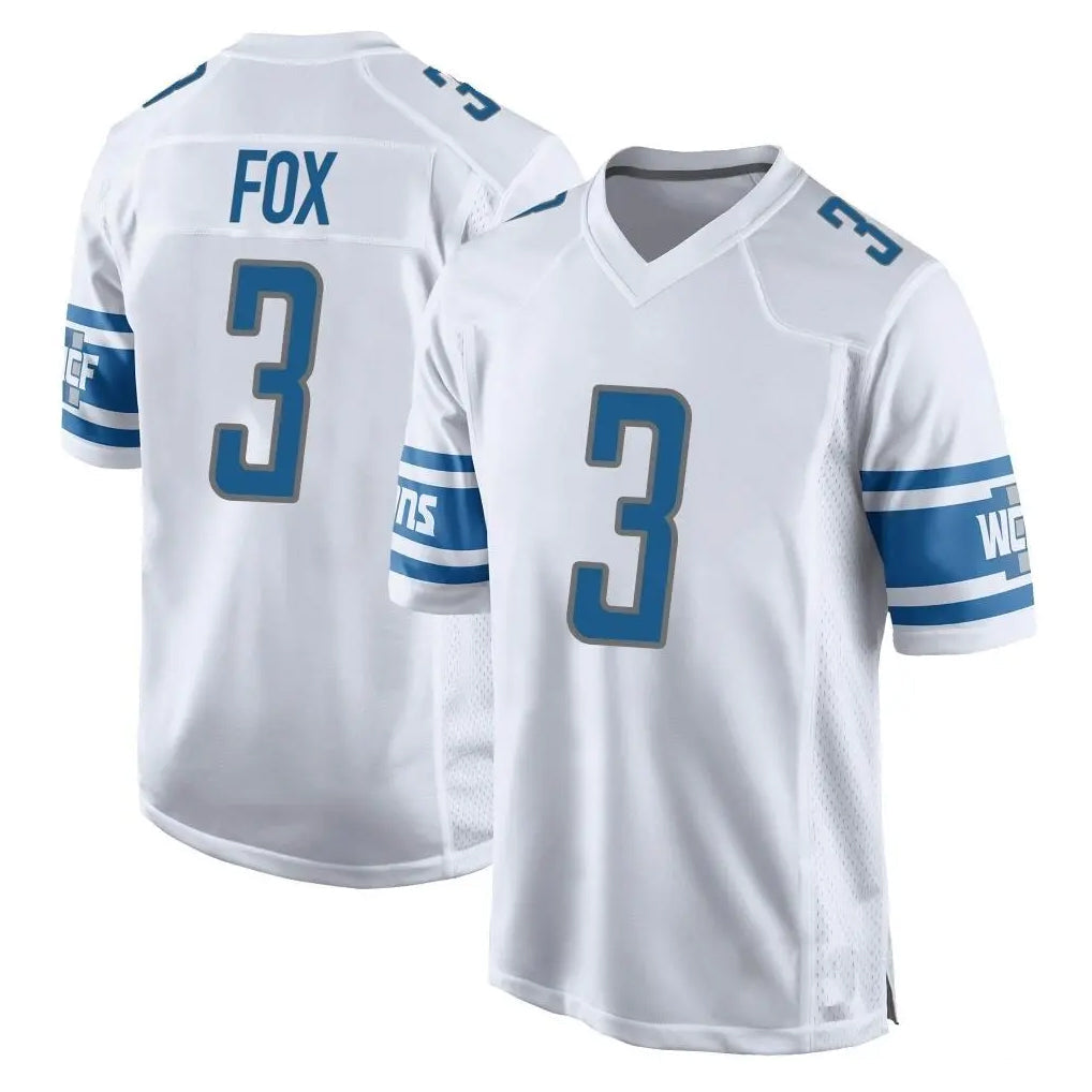 Broks D.Lions #3 Jack Fox Player White Home Game Stitched Jerseys