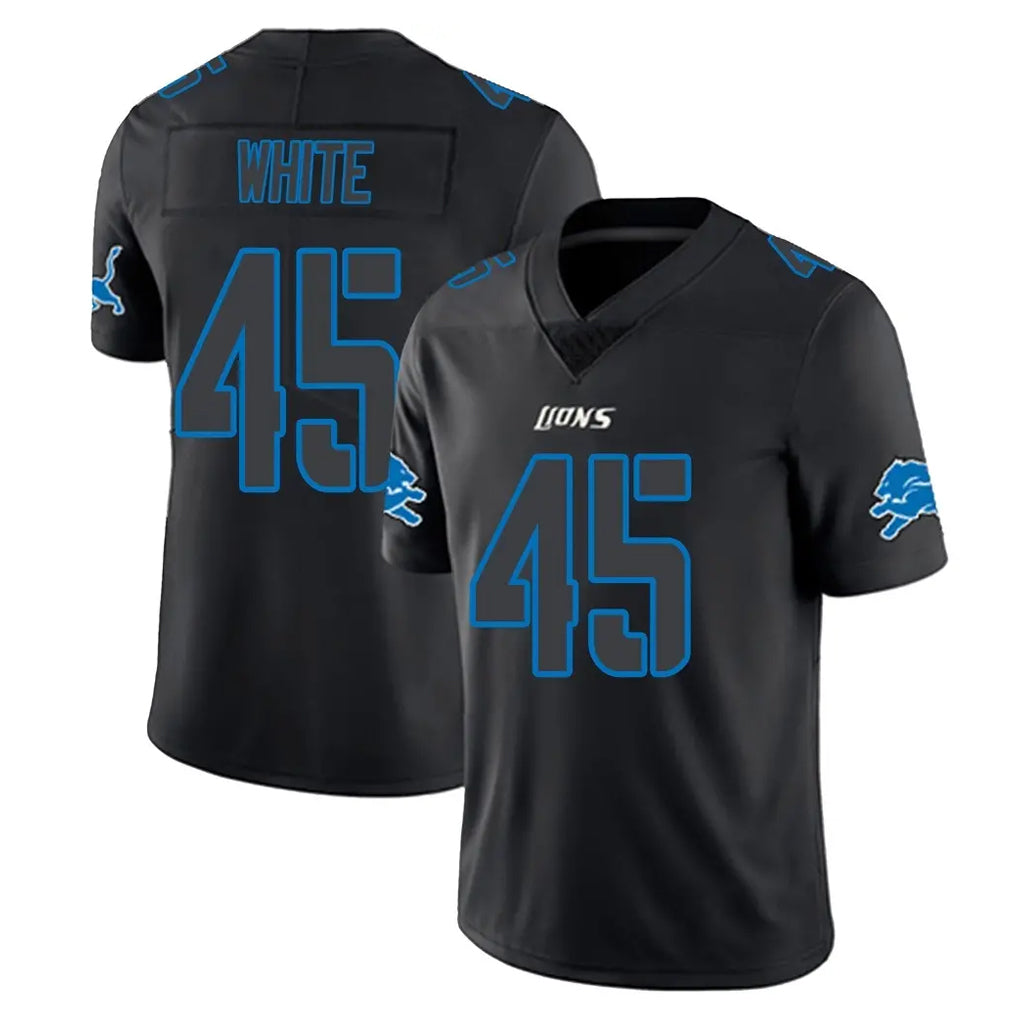 Broks D.Lions #45 Devin White Player Black Impact Limited Home Game Stitched Jerseys