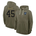 Broks D.Lions #45 Devin White Player Olive Salute to Service Pullover Hoodies Limited Stitched Jerseys