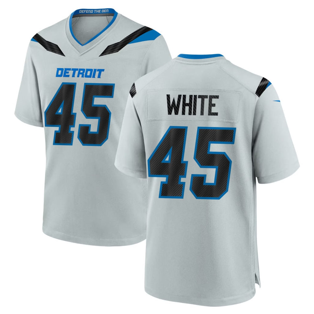 Broks D.Lions #45 Devin White Player Silver 2026 Rivalries Collection Home Game Stitched Jerseys
