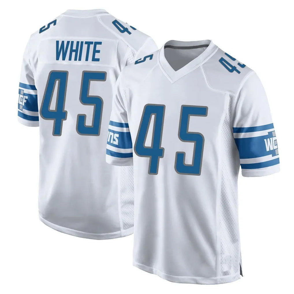 Broks D.Lions #45 Devin White Player White Home Game Stitched Jerseys
