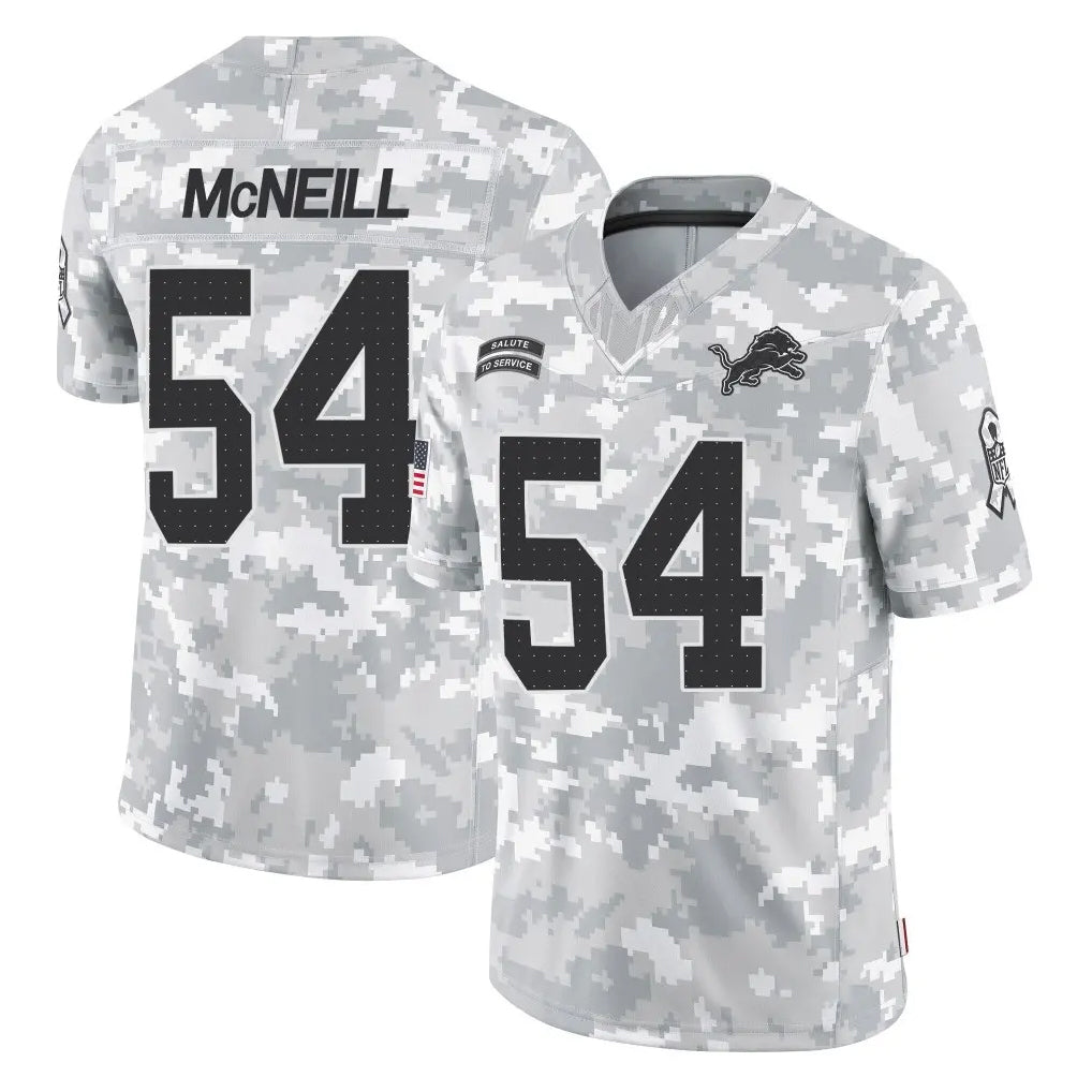 Broks D.Lions #54 Alim McNeill Player Arctic Camo Salute To Service Limited Stitched Jerseys