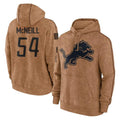 Broks D.Lions #54 Alim McNeill Player Brown Salute to Service Hoodies Limited Game Stitched Jerseys