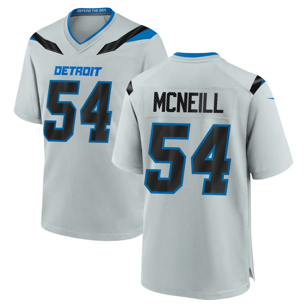 Broks D.Lions #54 Alim McNeill Player Silver 2026 Rivalries Collection Home Game Stitched Jerseys