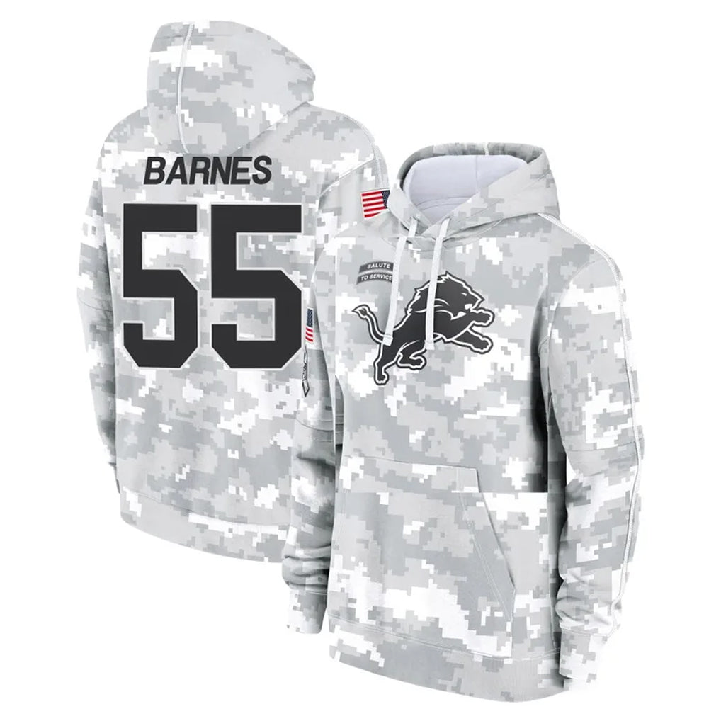 Broks D.Lions #55 Derrick Barnes Player Arctic Camo Salute to Service Hoodies Limited Game Stitched Jerseys