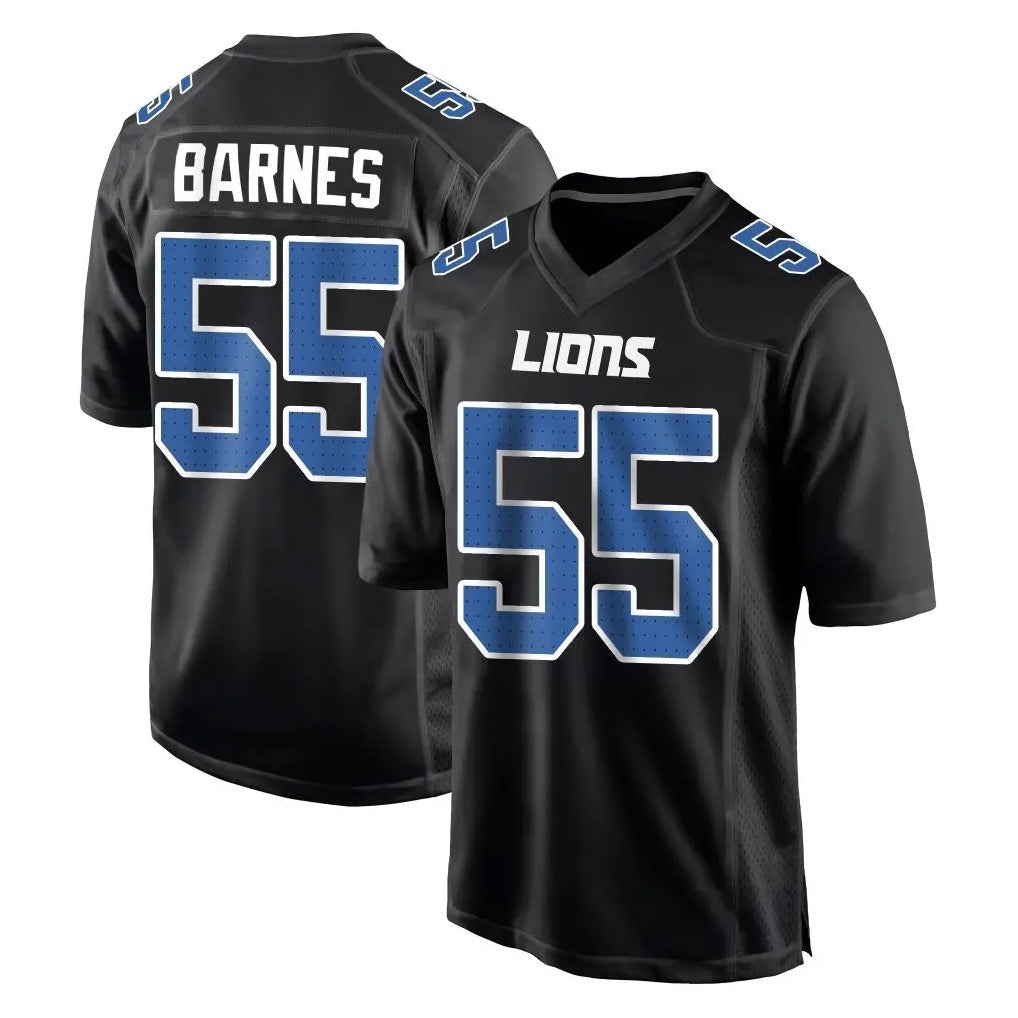 Broks D.Lions #55 Derrick Barnes Player Black Fashion Home Game Stitched Jerseys