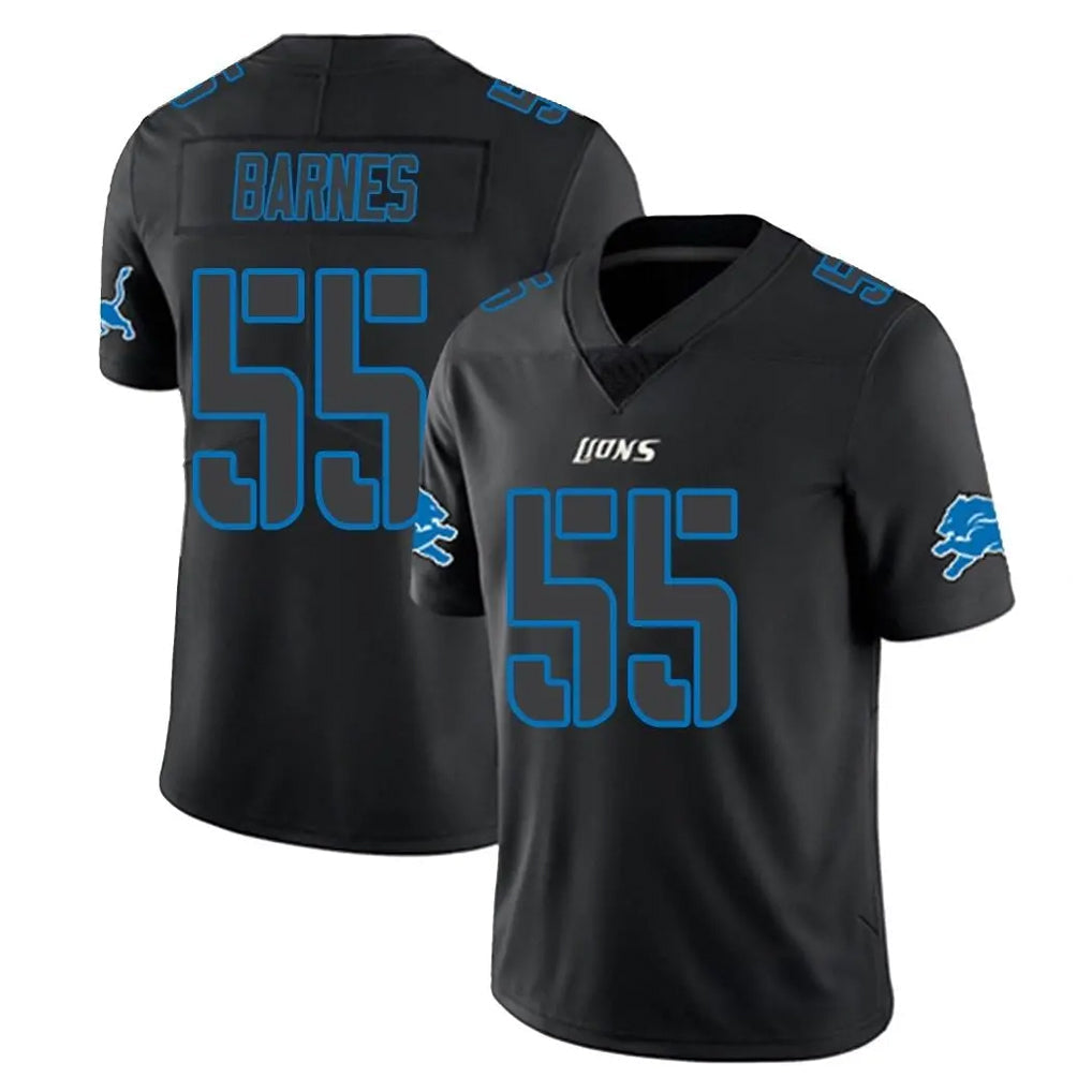 Broks D.Lions #55 Derrick Barnes Player Black Impact Limited Home Game Stitched Jerseys