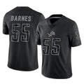 Broks D.Lions #55 Derrick Barnes Player Black Reflective Limited Home Game Stitched Jerseys