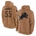 Broks D.Lions #55 Derrick Barnes Player Brown Salute to Service Hoodies Limited Game Stitched Jerseys
