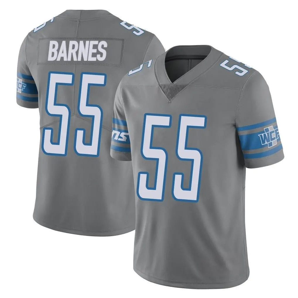 Broks D.Lions #55 Derrick Barnes Player Gray Vapor Untouchable Limited Home Game Stitched Jerseys