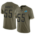 Broks D.Lions #55 Derrick Barnes Player Olive Salute To Service Limited Stitched Jerseys