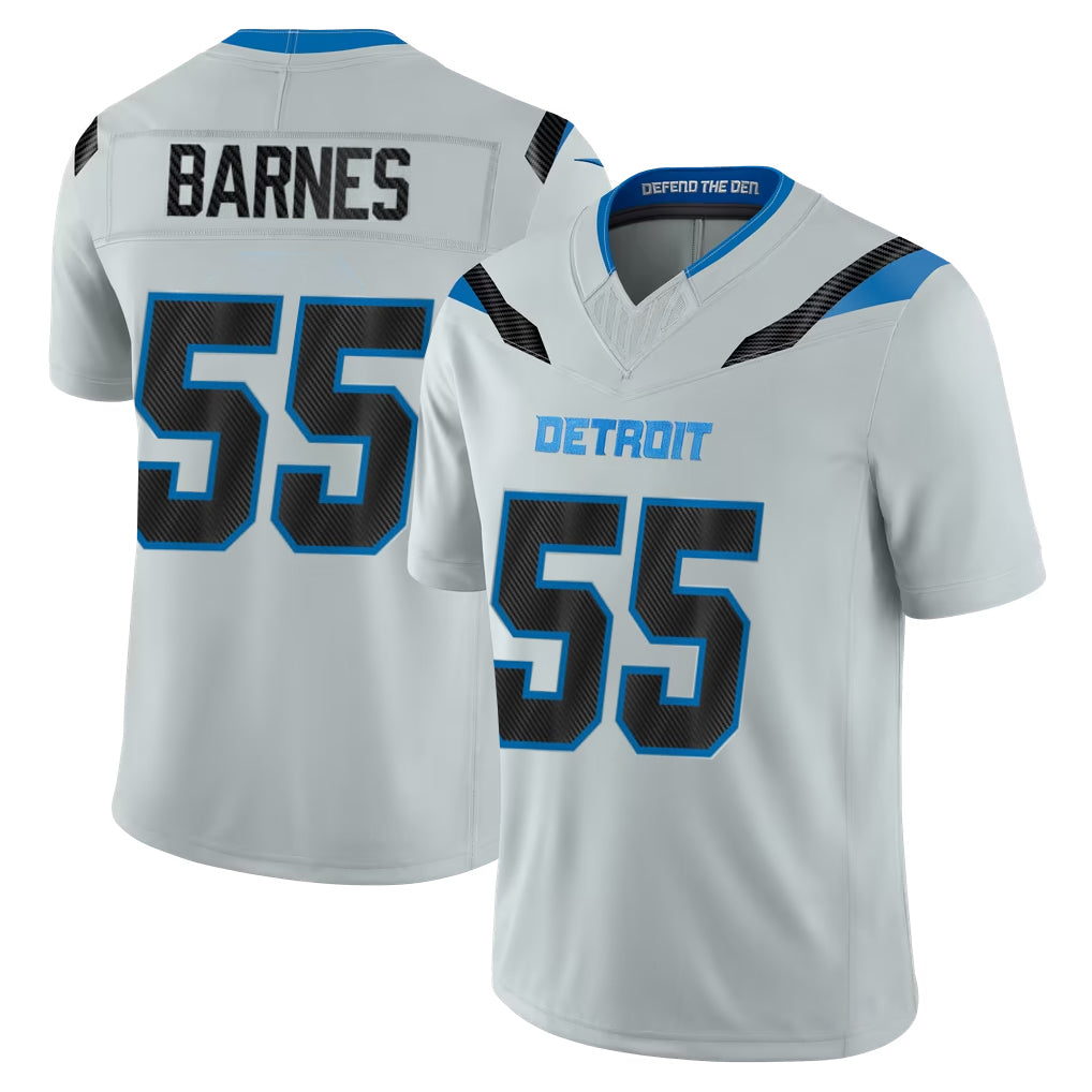 Broks D.Lions #55 Derrick Barnes Player Silver Limited 2026 Rivalries Collection Home Game Stitched Jerseys