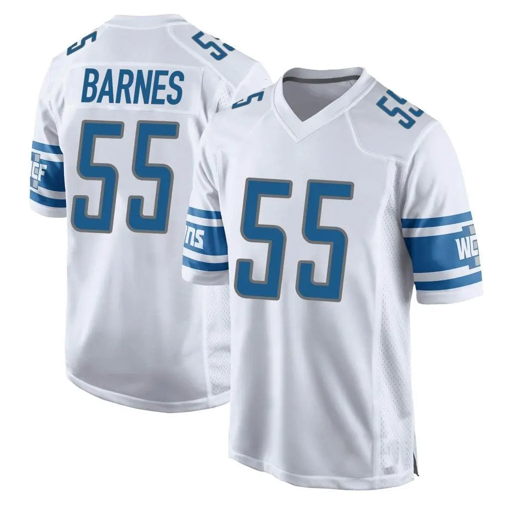 Broks D.Lions #55 Derrick Barnes Player White Home Game Stitched Jerseys