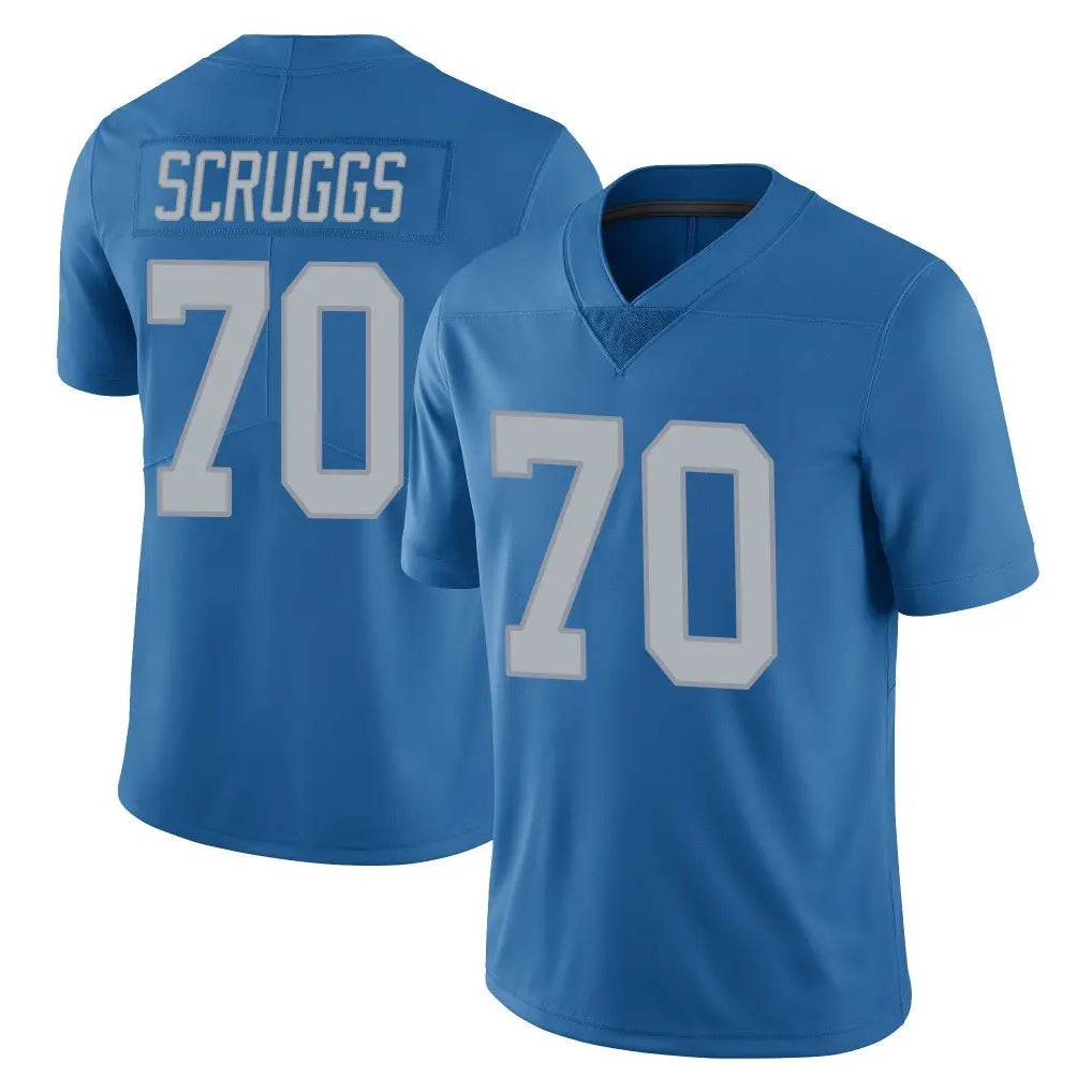 Broks D.Lions #70 Juice Scruggs Player Blue Limited Throwback Vapor Untouchable Stitched Jerseys