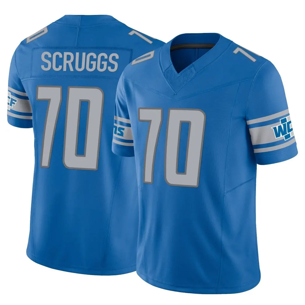 Broks D.Lions #70 Juice Scruggs Player Blue Vapor F.U.S.E. Limited Home Game Stitched Jerseys