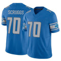 Broks D.Lions #70 Juice Scruggs Player Blue Vapor F.U.S.E. Limited Home Game Stitched Jerseys