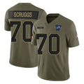 Broks D.Lions #70 Juice Scruggs Player Olive 2025 Salute To Service Limited Home Game Stitched Jerseys