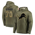 Broks D.Lions #70 Juice Scruggs Player Olive Salute to Service Pullover Hoodies Home Game Stitched Jerseys