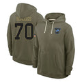 Broks D.Lions #70 Juice Scruggs Player Olive Salute to Service Pullover Hoodies Limited Stitched Jerseys