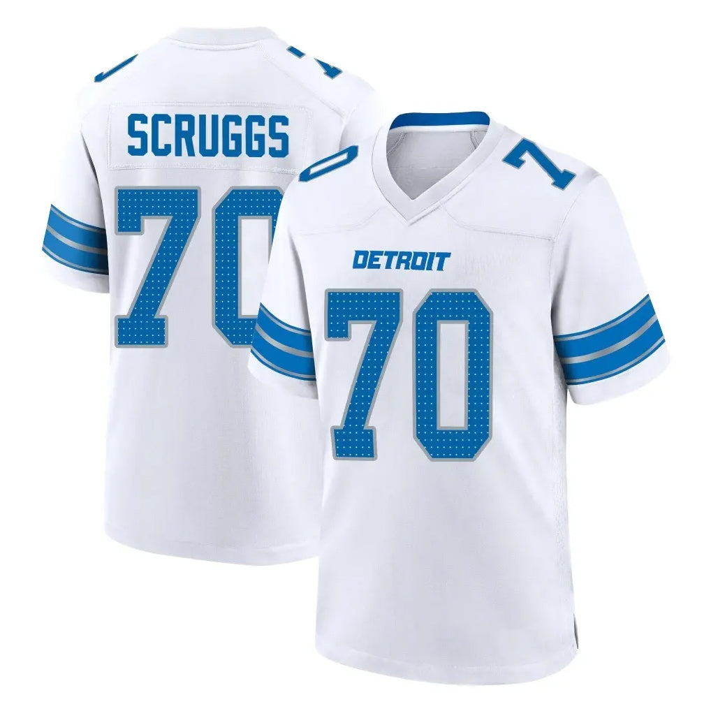Broks D.Lions #70 Juice Scruggs Player White Alternate Home Game Stitched Jerseys