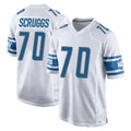 Broks D.Lions #70 Juice Scruggs Player White Home Game Stitched Jerseys