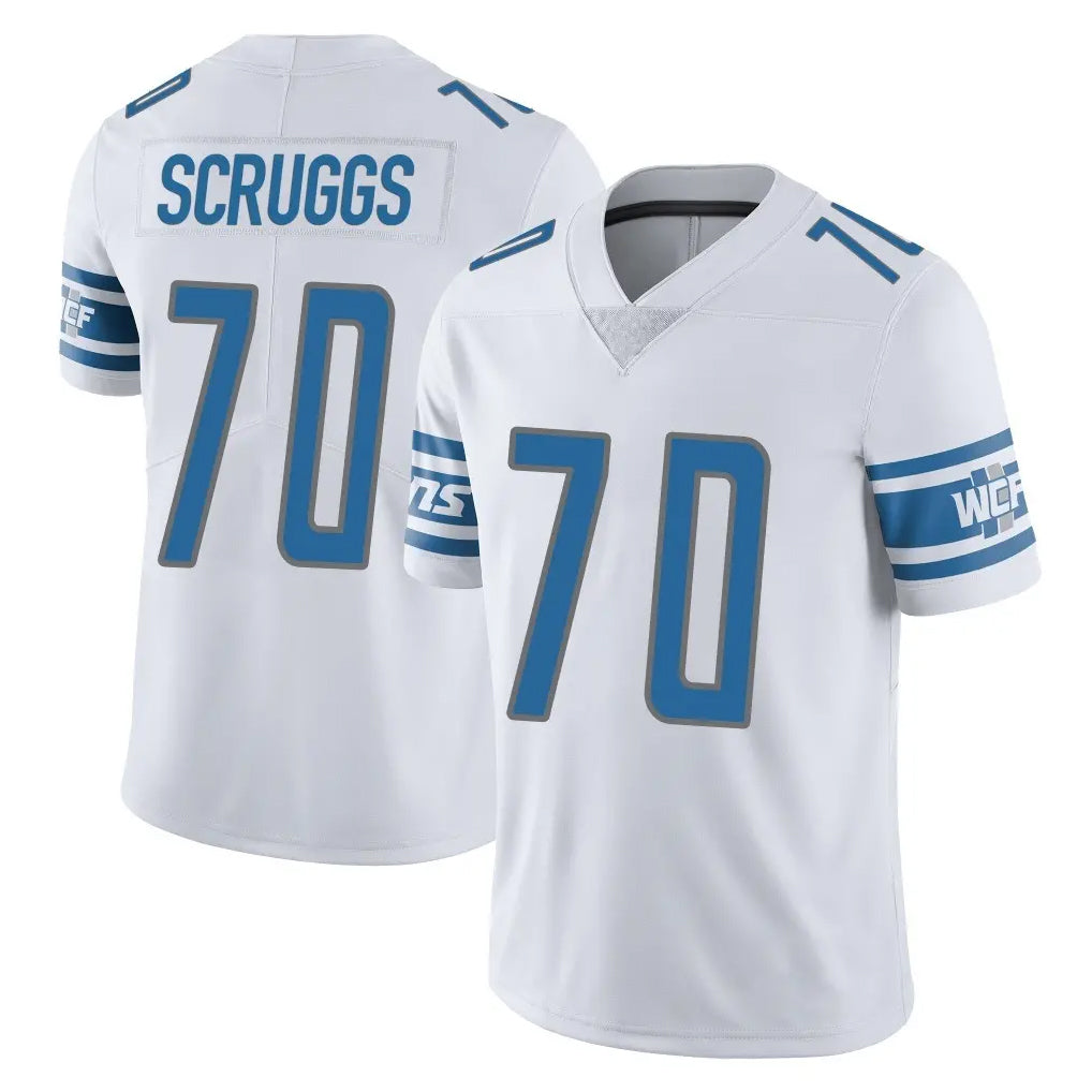 Broks D.Lions #70 Juice Scruggs Player White Limited Vapor Untouchable Home Game Stitched Jerseys