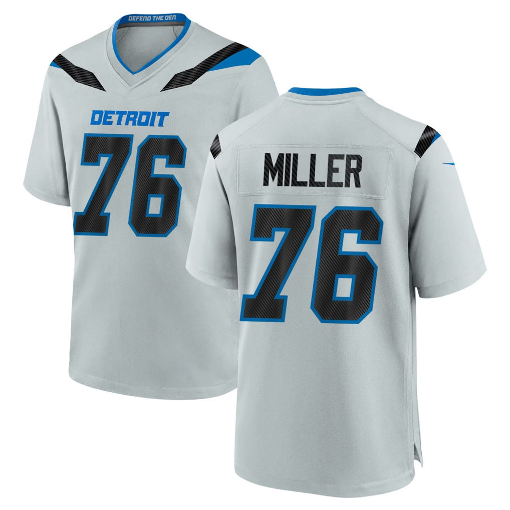 Broks D.Lions #76 Blake Miller Player Silver 2026 Rivalries Collection Home Game Stitched Jerseys