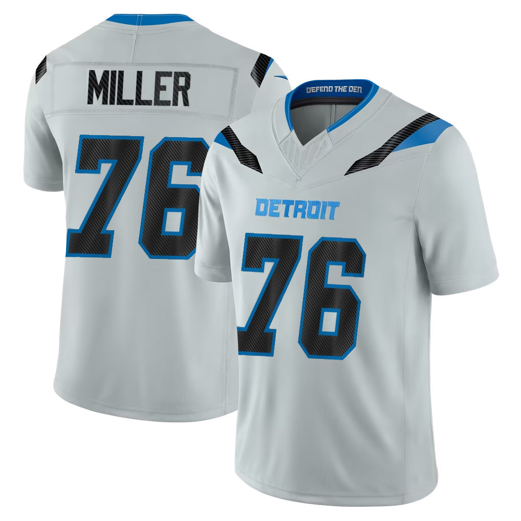 Broks D.Lions #76 Blake Miller Player Silver Limited 2026 Rivalries Collection Home Game Stitched Jerseys