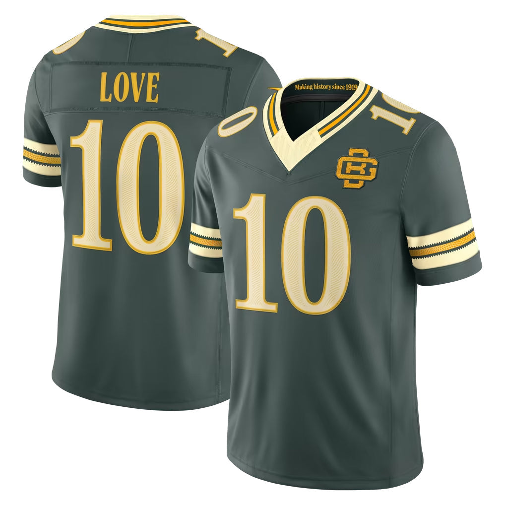Broks GB.Packers #10 Jordan Love Player Green Limited 2026 Rivalries Collection Home Game Stitched Jerseys