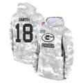 Broks GB.Packers #18 Jonnu Smith Player Arctic Camo Salute to Service Hoodies Limited Game Stitched Jerseys