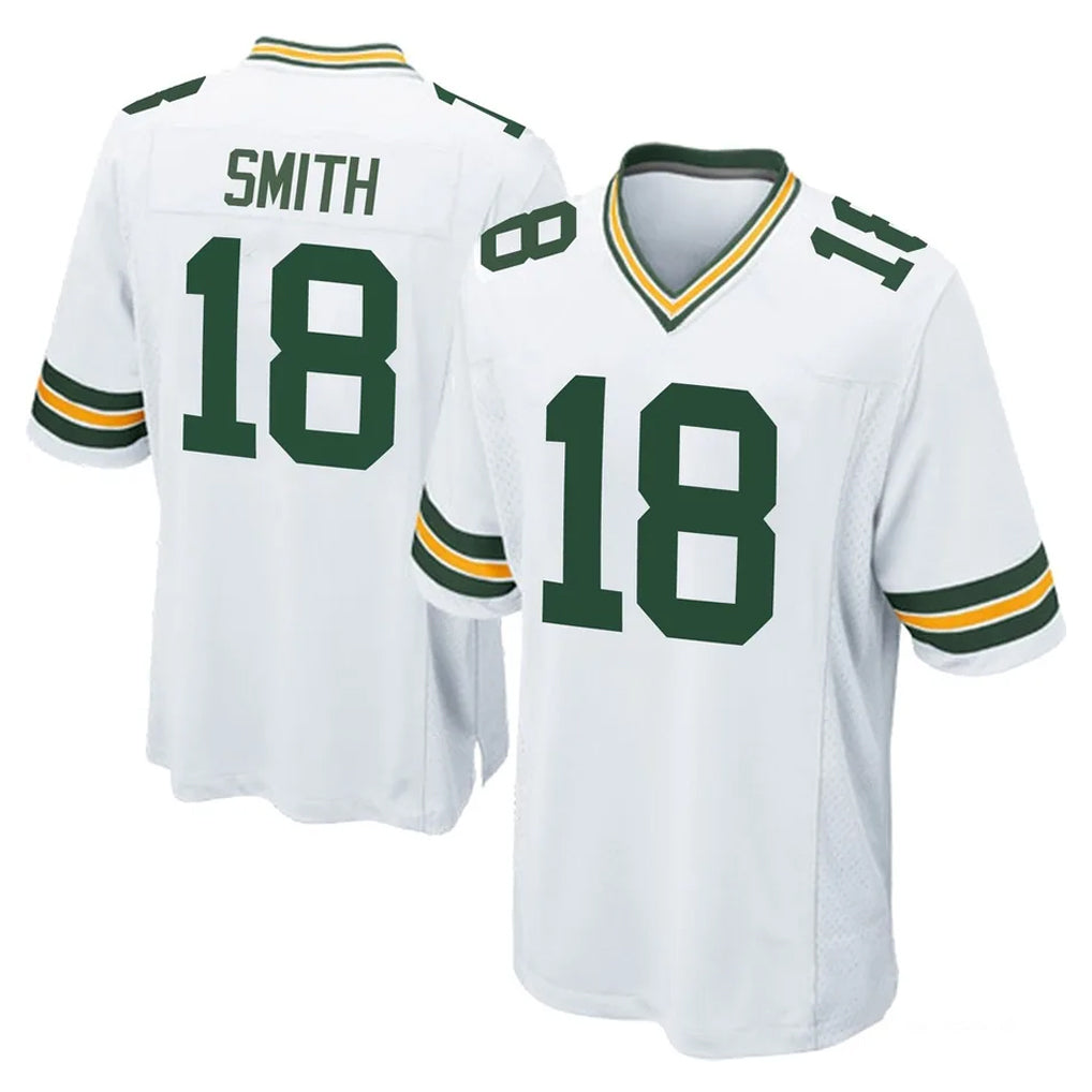 Broks GB.Packers #18 Jonnu Smith Player White Home Game Stitched Jerseys