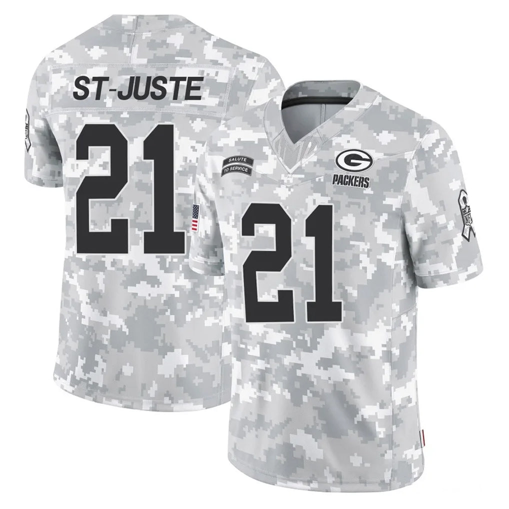 Broks GB.Packers #21 Benjamin St-Juste Player Arctic Camo Salute To Service Limited Stitched Jerseys