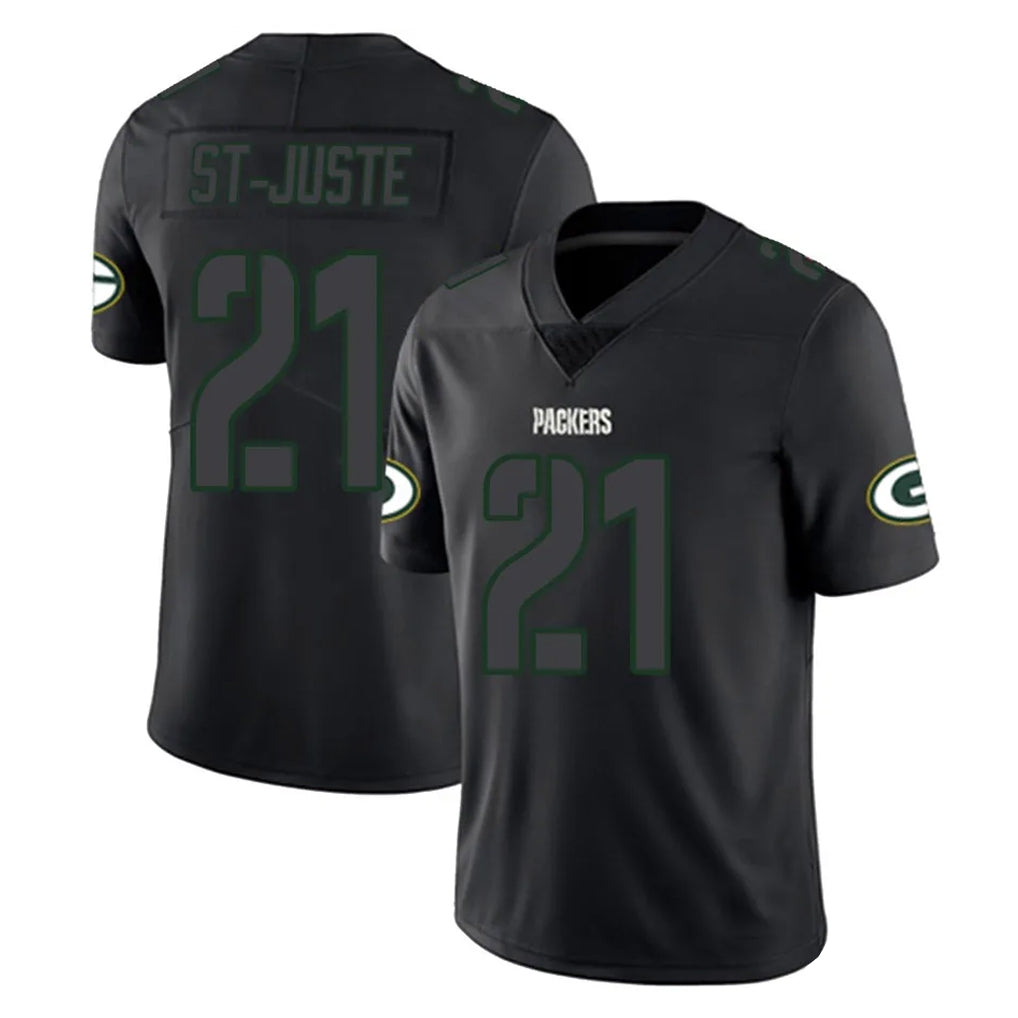 Broks GB.Packers #21 Benjamin St-Juste Player Black Impact Limited Home Game Stitched Jerseys