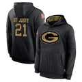 Broks GB.Packers #21 Benjamin St-Juste Player Black Salute to Service Hoodies Limited Game Stitched Jerseys