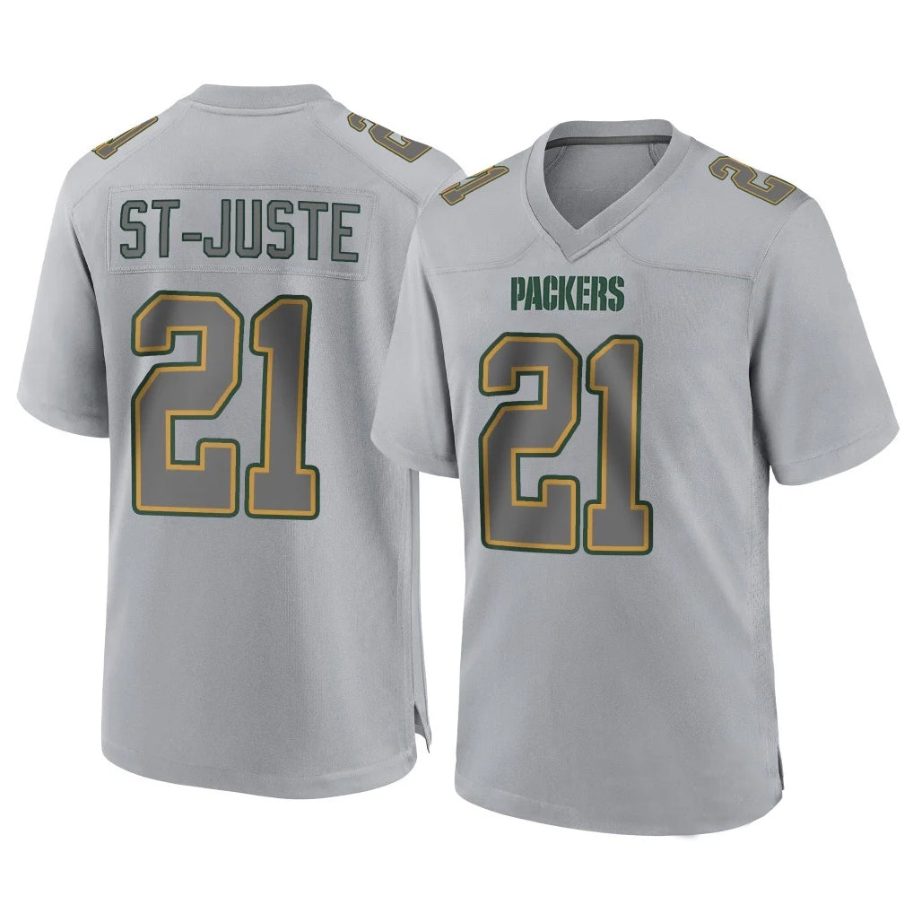 Broks GB.Packers #21 Benjamin St-Juste Player Gray Atmosphere Fashion Home Game Stitched Jerseys