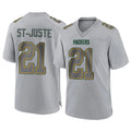 Broks GB.Packers #21 Benjamin St-Juste Player Gray Atmosphere Fashion Home Game Stitched Jerseys