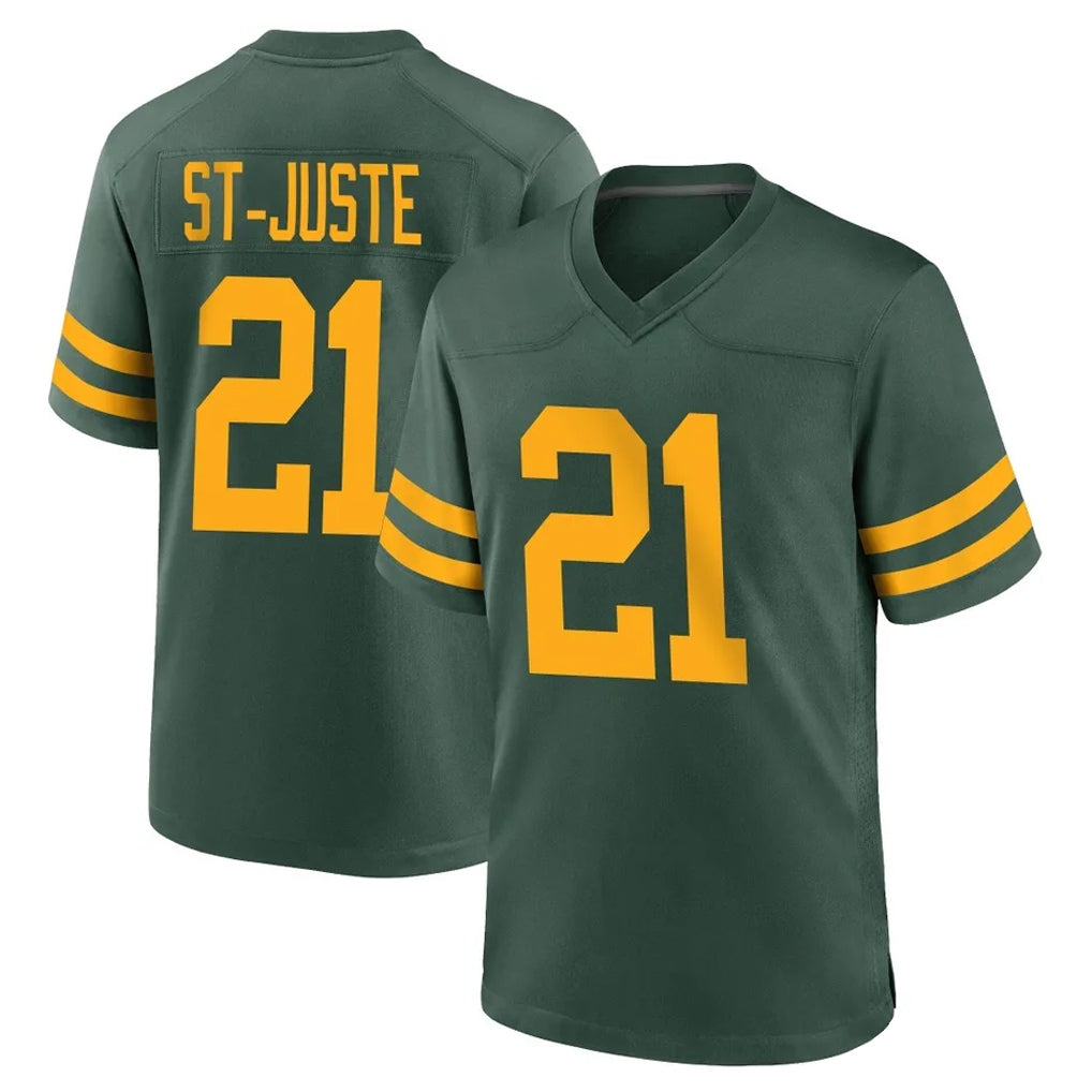 Broks GB.Packers #21 Benjamin St-Juste Player Green Alternate Home Game Stitched Jerseys