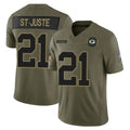 Broks GB.Packers #21 Benjamin St-Juste Player Olive 2025 Salute To Service Limited Home Game Stitched Jerseys