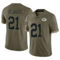 Broks GB.Packers #21 Benjamin St-Juste Player Olive Salute To Service Limited Stitched Jerseys