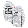 Broks GB.Packers #25 Keisean Nixon Player Arctic Camo Salute to Service Hoodies Limited Game Stitched Jerseys