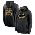 Broks GB.Packers #25 Keisean Nixon Player Black Salute to Service Hoodies Limited Game Stitched Jerseys