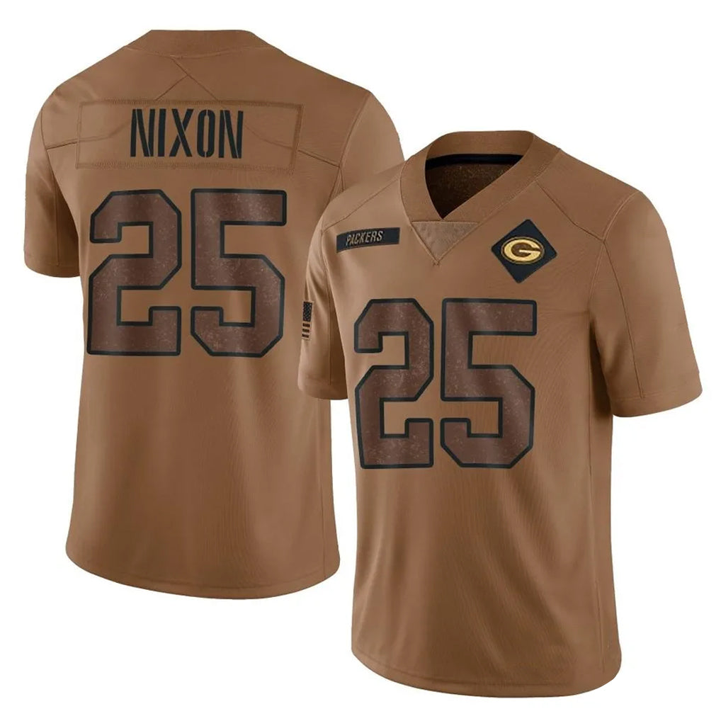 Broks GB.Packers #25 Keisean Nixon Player Brown Salute To Service Limited Stitched Jerseys