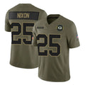 Broks GB.Packers #25 Keisean Nixon Player Olive 2025 Salute To Service Limited Home Game Stitched Jerseys
