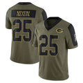 Broks GB.Packers #25 Keisean Nixon Player Olive Salute To Service Limited Game Stitched Jerseys
