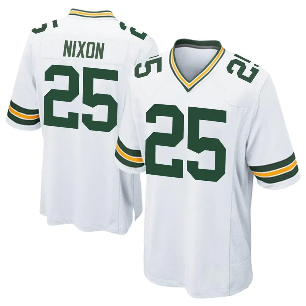 Broks GB.Packers #25 Keisean Nixon Player White Home Game Stitched Jerseys