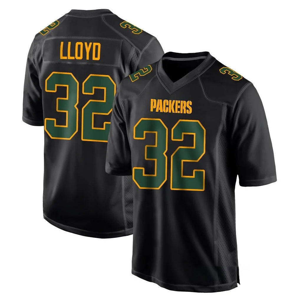Broks GB.Packers #32 MarShawn Lloyd Player Black Fashion Home Game Stitched Jerseys