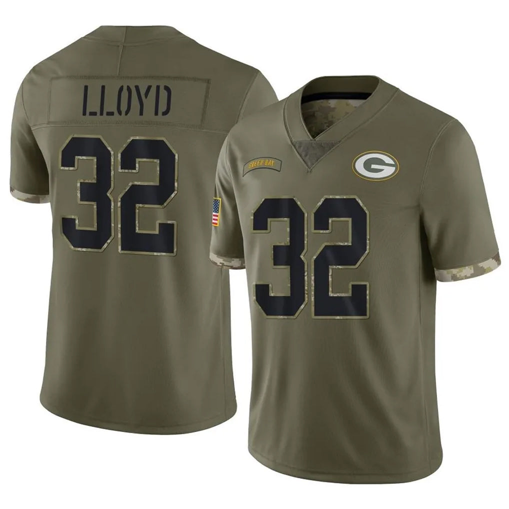 Broks GB.Packers #32 MarShawn Lloyd Player Olive Salute To Service Limited Stitched Jerseys