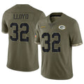 Broks GB.Packers #32 MarShawn Lloyd Player Olive Salute To Service Limited Stitched Jerseys