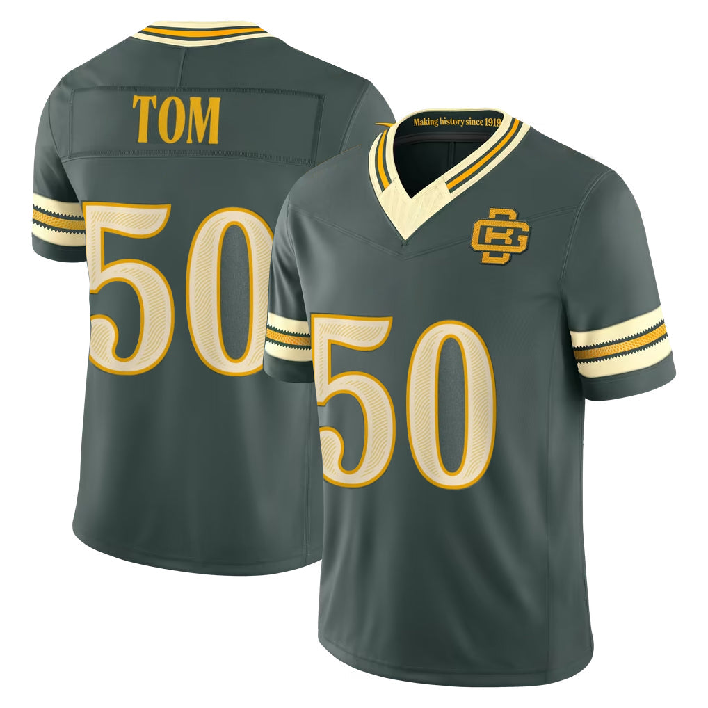 Broks GB.Packers #50 Zach Tom Player Green Limited 2026 Rivalries Collection Home Game Stitched Jerseys